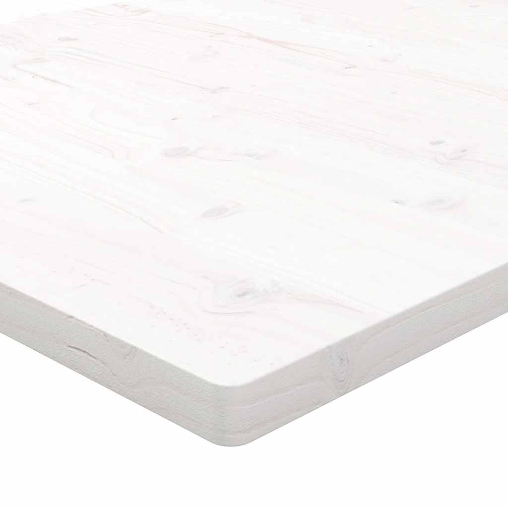 Weiße Schreibtischplatte aus massivem Kiefernholz 80 x 40 x 2,5 cm mit Naturkante, für schreibtischzubehör, tischgestell, tischbein, büro, homeoffice, arbeitszimmer, kabelmanagement