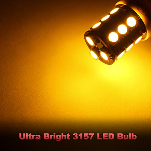 image for Yorkim 3157 LED Light Bulbs Amber Bright, 3056 3156 3156A 3057 4057 31