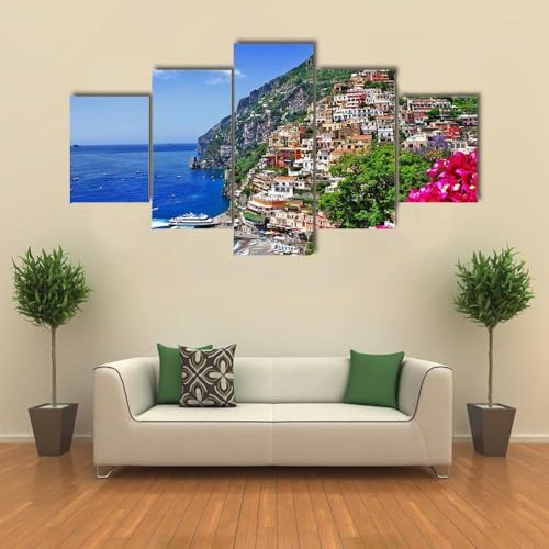 Décoration murale pour salon impression sur toile côte italienne grand tableau panoramique