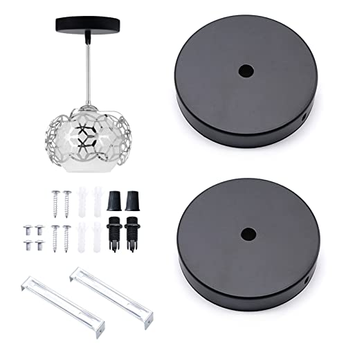 Lot De 8 Crochets De Plafond GORGECRAFT - Aluminium Noir - Pour Suspendre Lustres, Lampes, Câbles - Vis Incluses
