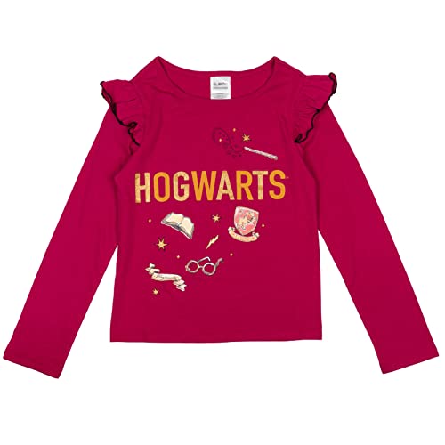 Harry Potter Hogwarts Hedwig Owl Big Girls 2 Pack Graphic T-Shirts Maroon/Blue 10-12 #TOP1