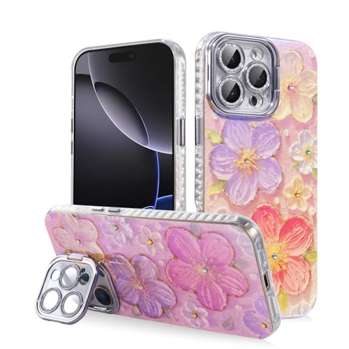 Coque iPhone 16 Pro Max anti-rayures avec support pliable et protection objectif