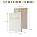 RolenBox Decorative Books, Coffee Table Decor with Linen Coffee Table White Books Stack Bookshelf Home Decor, Fake Book Double as Libros Decorativos and Photo Storage