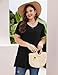 MONNURO Womens Plus Size Short Sleeve V Neck Button Basic Tunic Tops Summer Swing Shirts Blouses for Leggings(Black,3X)