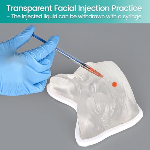 Image of Face Model for Injection Practice Kit - Transparent Face for Injection Liquid Training, Perfect for Micro Plastic Surgery, Filler Practice, Beautician Teaching, Medical Students Learning