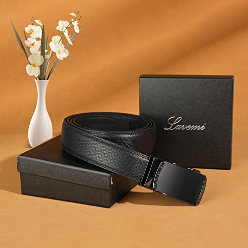 Image of Lavemi Men's Real Leather Ratchet Dress Belt with Automatic Buckle,Elegant Gift Box