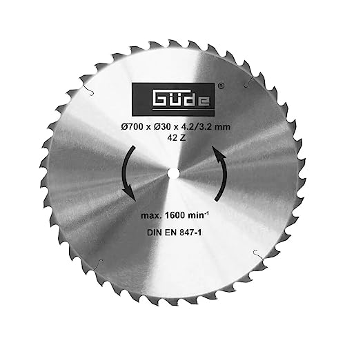 Güde Lame de scie à bascule en métal dur, lame de scie circulaire, lame de scie à bois de chauffage, lame de rechange, HM 700 x 30 x 4,2 mm, 42 dents