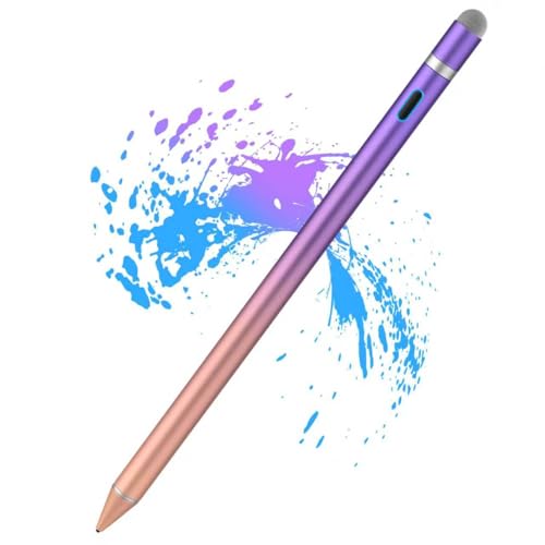 Lápiz capacitivo digital para pantallas táctiles, lápiz activo de punta fina compatible con iPhone, iPad y otras tabletas para dibujar y escribir a mano (rojo degradado)