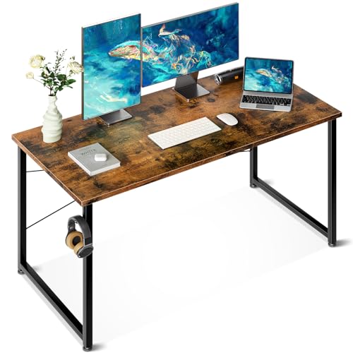 ODK デスク ゲーミングデスク 机 pcデスク 幅120cm パソコンデスク ?子 ゲームデスク computer desk ??? オフィスデスク 学習机 シンプル コンパクト フック付き 在宅ワーク おしゃれ 組立簡単 ビンテージ