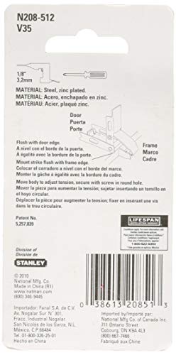 Image of National Hardware N208-512 Draw Hasp, Zinc Plated, 2-3 /4 inch
