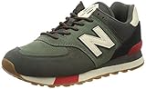 New Balance Men's 574 V2 Sneaker, Camo Green/Team Red, 18 W US