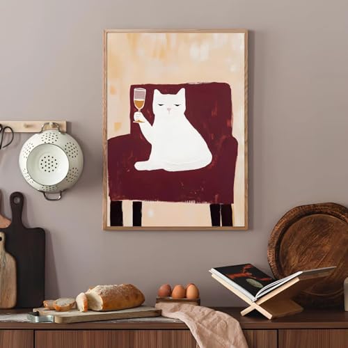 Affiche chat en colère impression Matisse bordeaux 90x120cm