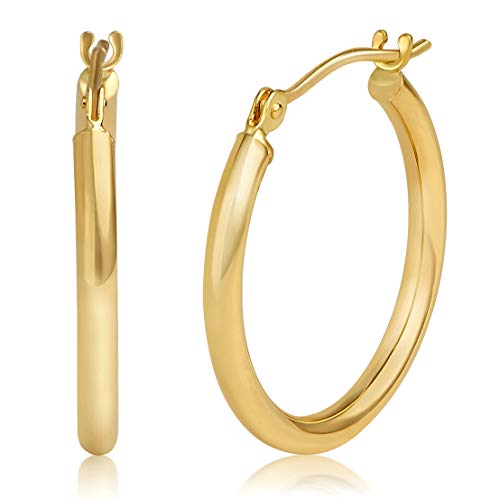14k Yellow Gold Hoop Earrings 20x2mm