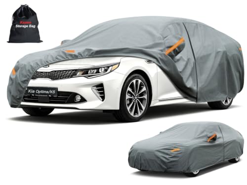 Image of Kayme Heavy Duty Car Cover Custom Fit Kia Optima Kia K5 (2000-2026), Waterproof All Weather for Automobiles, Full Exterior Covers Sun Rain UV Protection.