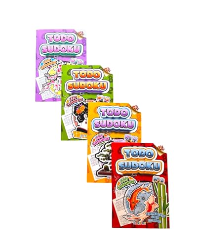 Todo Sudoku Pack De 4 Libros Español En Blanco Y Negro para Adultos Y Mayores También con Letras Edición Actualizada