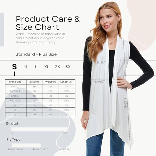 Image of Azules Sleeveless Cardigan for Women, Soft Lightweight Duster Open Front Sleeveless Long Cardigan Vest (3 Pack)