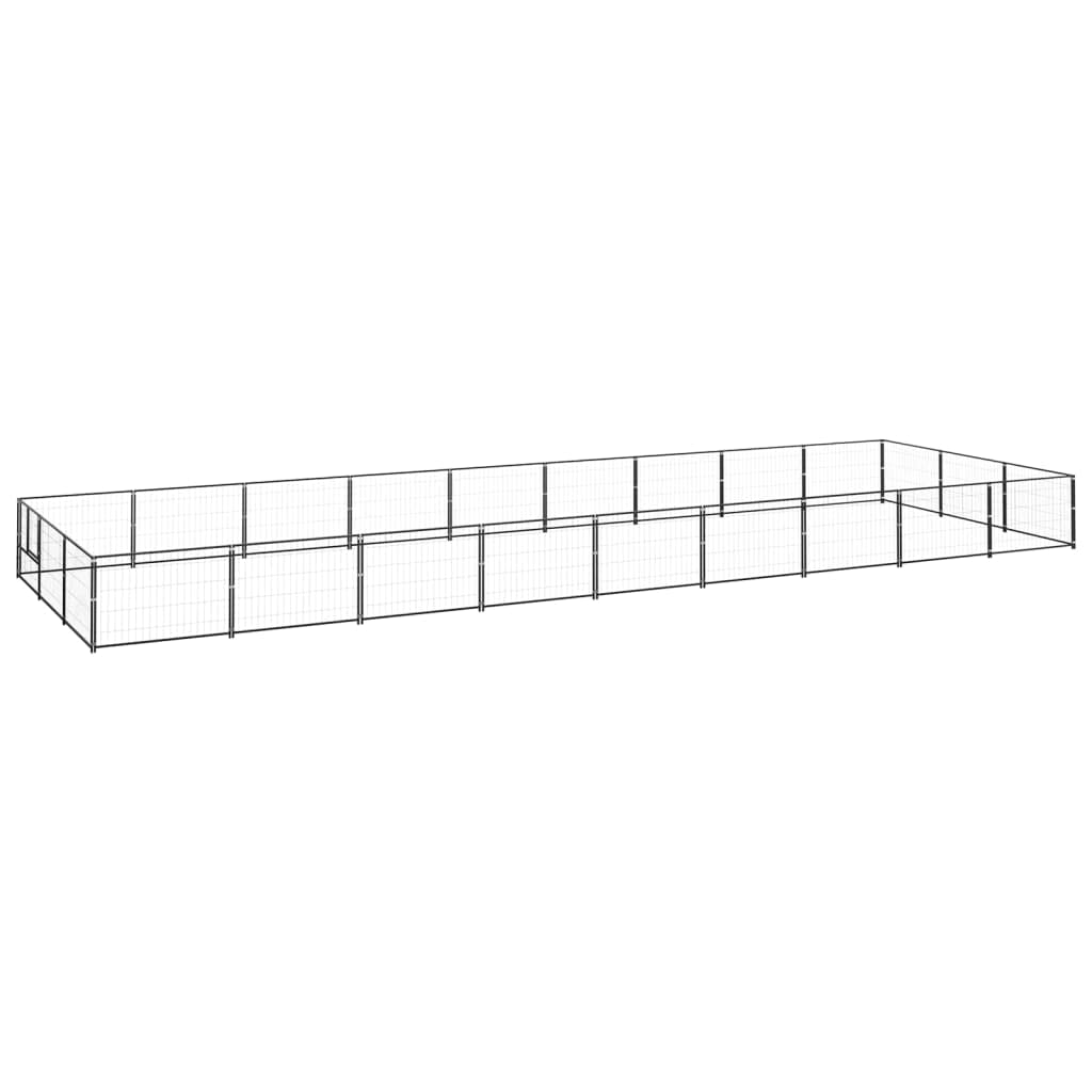 Artykuły dla zwierząt - Hodowla psów, czarna, 27 m² stal, zwierzęta i artykuły dla zwierząt