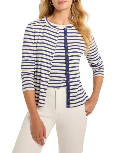 NIC+ZOE womens Striped Snap Front Cardigan