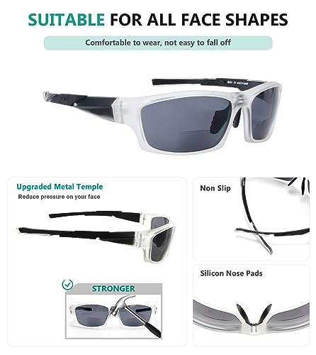 Image of Eyekepper 5-Pack TR90 Sports Bifocal Sunglasses Baseball Running Fishing Driving Golf Softball Hiking Sunshine Readers +1.00