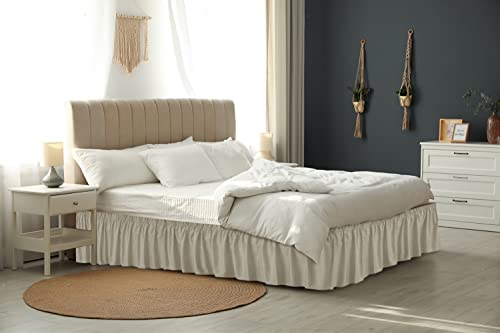 Ruffled Cream Full Bed Skirt – Hotel-Quality Ruffles For Full Beds With 15 In. Drop – Elastic Wrap Around Dust Ruffle Full Bedskirt For Easy Fitting With Brushed Fabric By Cgk Unlimited #TOP5
