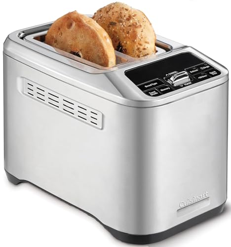 Cuisinart Smart Elite   Tostadora de 2 rebanadas | Ranuras extralargas para pan artesanal | Guarda tus preferencias de tostadas | Vista rápida de elevación alta | Funciones de bagel, rebanada única y
