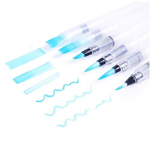 MentorKids Nylon Hair 1 Set (6 Pcs) Painting Pen Plastic Handle Art Supplies Drawing Painting Water Brush Ink Pens