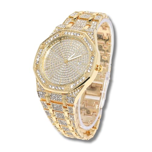 Montre diamant homme et chaîne cubaine le cadeau idéal pour mari