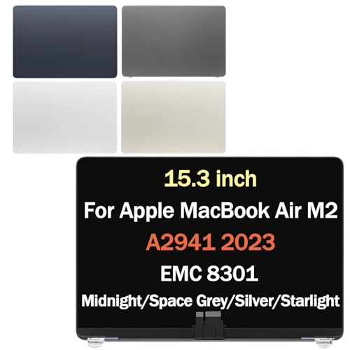 Image of LCD Screen Replacement for MacBook Air 15.3 inch A2941 2023 M2 EMC 8301 A3114 2024 M3 EMC 8612 EMC 9301 Retina LCD Panel Display Full Assembly 2880 * 1864 (Silver)