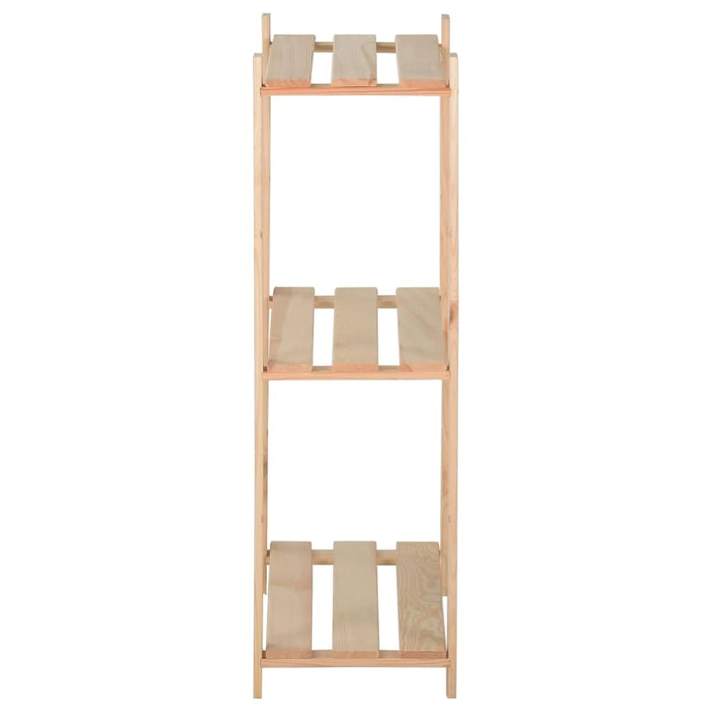 Scaffale in legno di pino massiccio con 3 ripiani, 60 x 28,5 x 90 cm, stabile scaffale per ufficio, soggiorno, cameretta dei bambini, sistema di scaffale salvaspazio con protezione