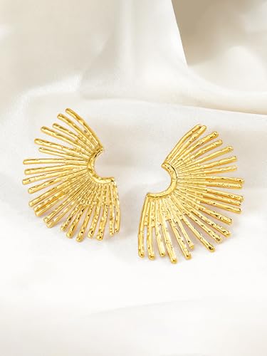 Sun Earrings Trendy Gold Statement Earrings for Women3