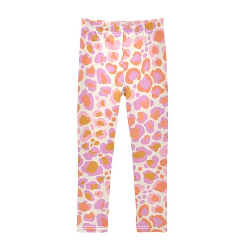 Creative Leopard Rosettes Girls Leggings,Workout Leggings for Girls Toddler Athletic Leggings Size for 3-10T