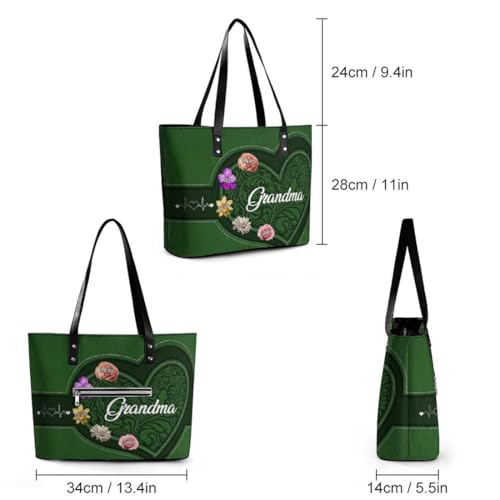 Personalized Shoulder Bag Custom Names Mothers Day Handbag Large Capacity Handbag Gift for Grandmother Mom Mother3