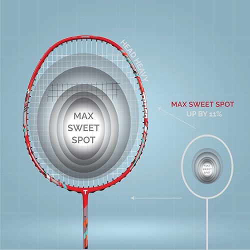 Image of TANSO Lightbearer Full Graphite Ultra Light Weight Carbon Fibre Strung Badminton Racket (32 Lbs Tension, 675 mm Long, 77 Grams, Strung with Premium Strings and Full Racquet Cover)
