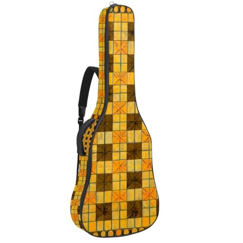 Sac pour guitare acoustique imperméable et antichoc à motif damier bleu