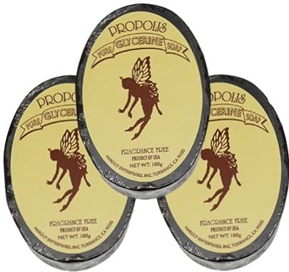 Pure Brazilian Propolis Soap bar, Pure Glycerin Soap,Acne skin, Anti-bacterial, Anti-inflammation Soften and Refresh skin,For all skin types (3pk)