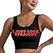 Lesbian Pride Tank Tops Women I Just Look Straight LGBT Gay Pride Month Crop Tanks Funny Lesbian Sleeveless Shirt Black