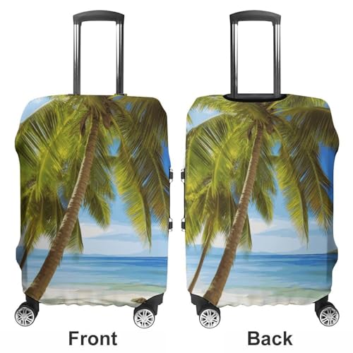 Luggage Cover Elastic Suitcase Cover Anti-Scratch Suitcase Covers Travel Green Palm Trees Ocean Luggage Covers Luggages Protector for Travel Adult Luggages Decorative 18-32 Inch3