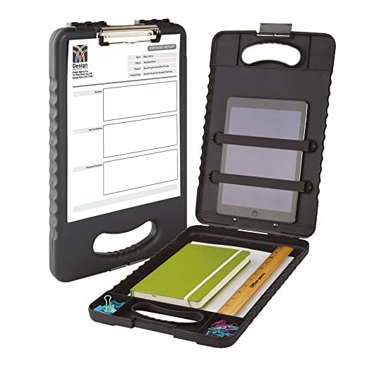 Office Depot Brand Carry-All Clipboard Storage Box, 15"H x 13"W x 2"D, Charcoal