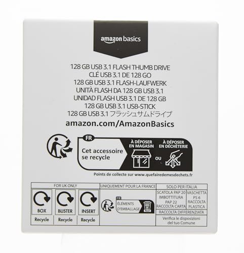 amazon basics 128Gb Ultra Fast USB 3.1 Flash Drive 1 Pack 8 41sQzm T3TL