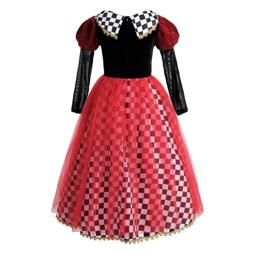 Disfraz Reina de Corazones para Niñas Rojo miniatura 2