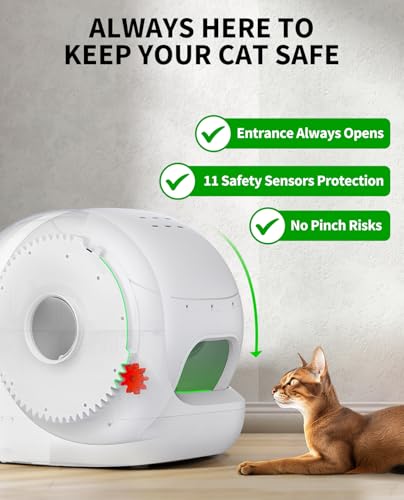 PETKIT PuraMax 2 Automatic Self-Cleaning Cat Litter Box, App Control Automatic Litter Box with Safety Sensors, Odor Free & Anti-Leakage Basic Bundle Includes Trash Bags,2.4G WiFi & Low Entrance - Image 4