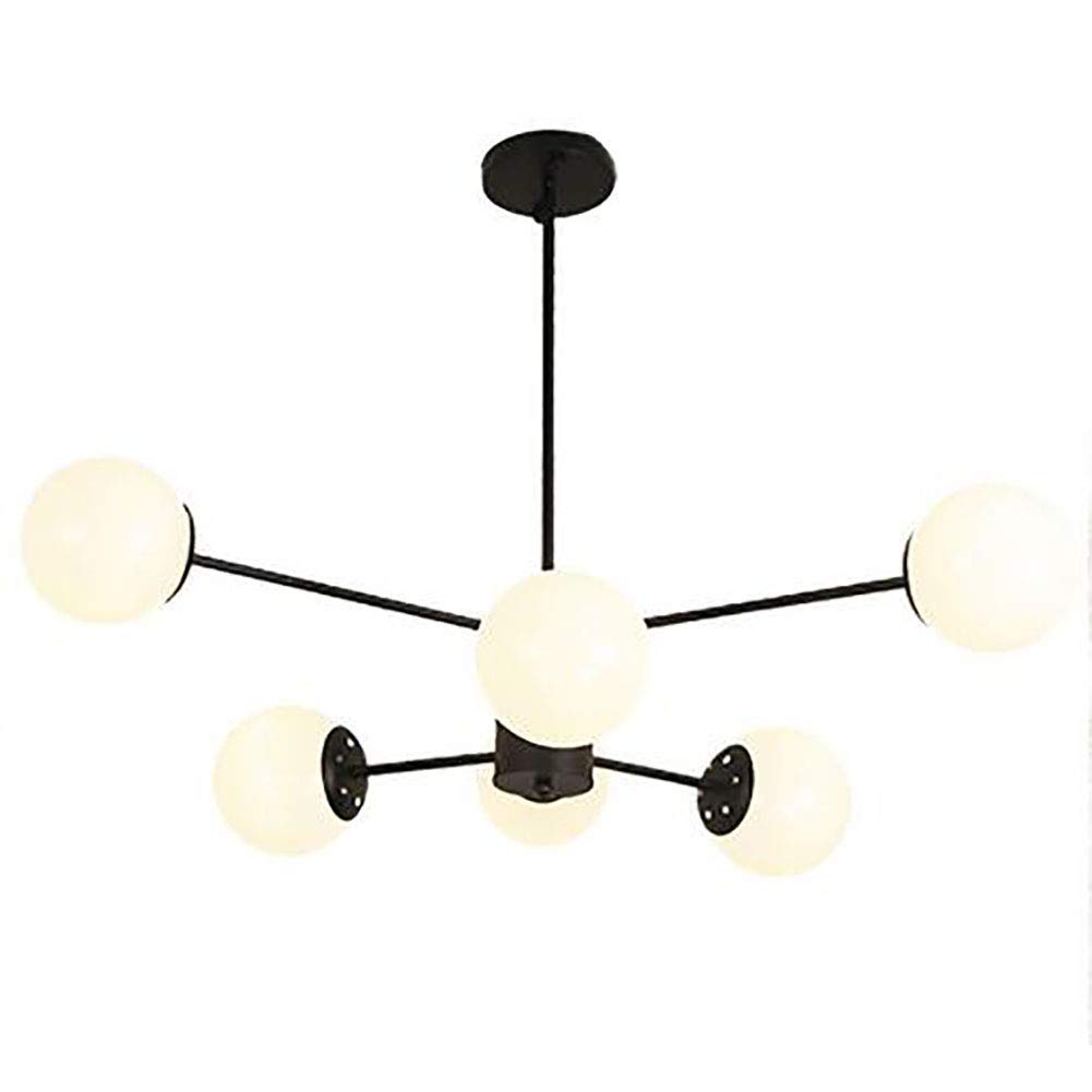 KXEcoLife 12 Lights Sputnik Chandelier Modern Adjustable Arms Mid Century Pendant Lighting Vintage Industrial Ceiling Light Fixture for Living Room,Black,6