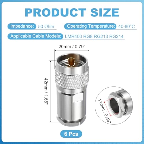 Cable coaxial LMR400 RG8 conector coaxial RF adaptador UHF macho 2