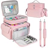 LEFOR·Z Sewing Supplies Organizer(10.5 x 8 x 9inch),Double-Layer Sewing Accessories Storage Bag,Protable Travel Sewing Box Sewing Basket for Sewing Tools,Pink(Bag Only)