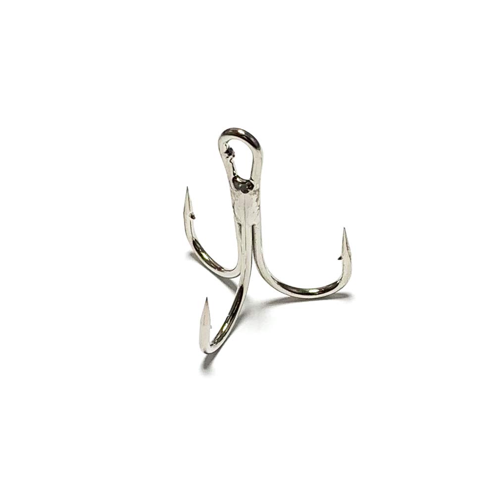 3X Strong, Nickel Finish, 100-Pack, Sz 3/0, Treble Hooks