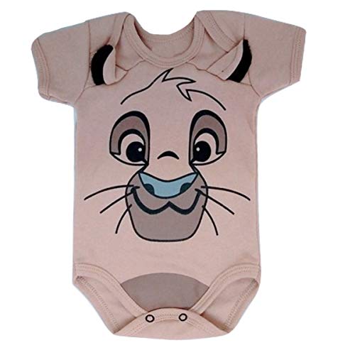 Body Bebe Estampado Masculino Feminino Body Infantil Estampado Safari Leao Cor:Marrom;Tamanho:G