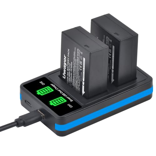 DMW-BLC12 DMW-BLC12PP Battery 2 Pack and Charger for Panasonic Lumix G7, G85, G95, FZ1000, FZ1000 II, GH2, G5, G6, GX8, FZ200, FZ300, FZ2500 Camera