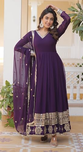 Image of Fashion Basket Havy Georgette Embroidered Anarkali Dress for Women