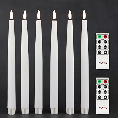 Rhytsing Lot de 6 Bougies Chandelier Led Blanche avec 2 Télécommandes pour Noël - H29 cm