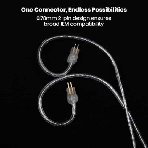Image of Moondrop Chu 2 Replacement Cable, 2-Pin 0.78mm Connector with Transparent PVC, 3.5mm Gold-Plated Plug, Durable & Lightweight Wired IEM Cable 1.2m Audio for Clear Sound and Secure Fit